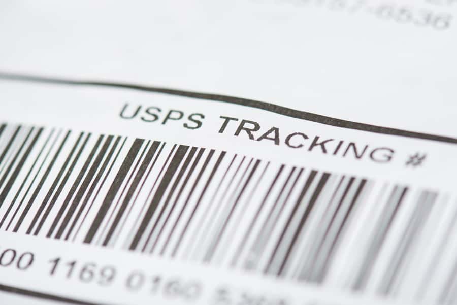 Bar Code Of Usps Tracking Number Close Up View