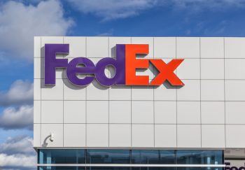 Close Up Of Fedex Sign On The Building