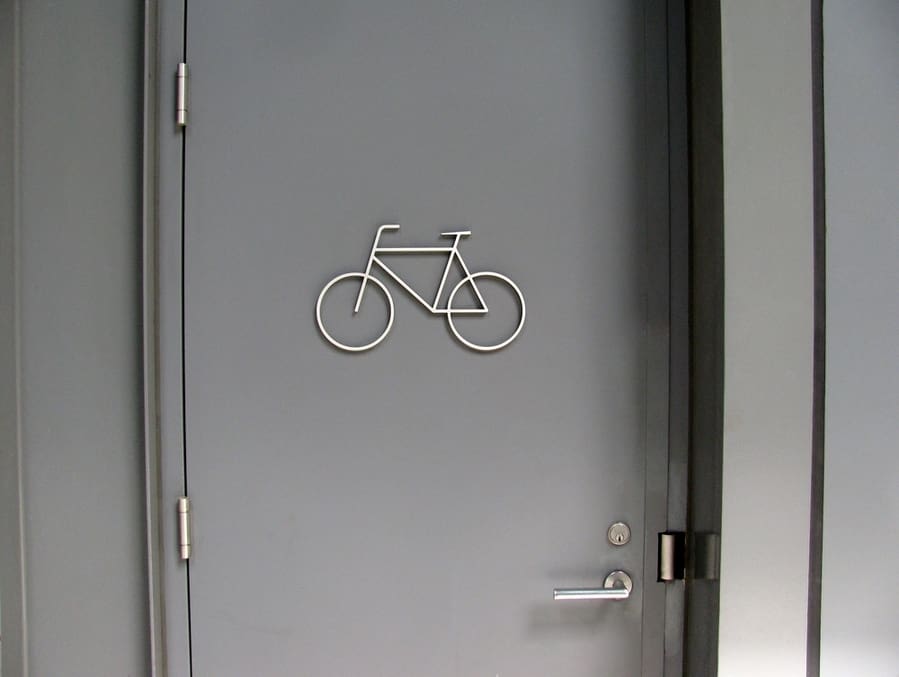 Closed Bicycle Storage Room Door