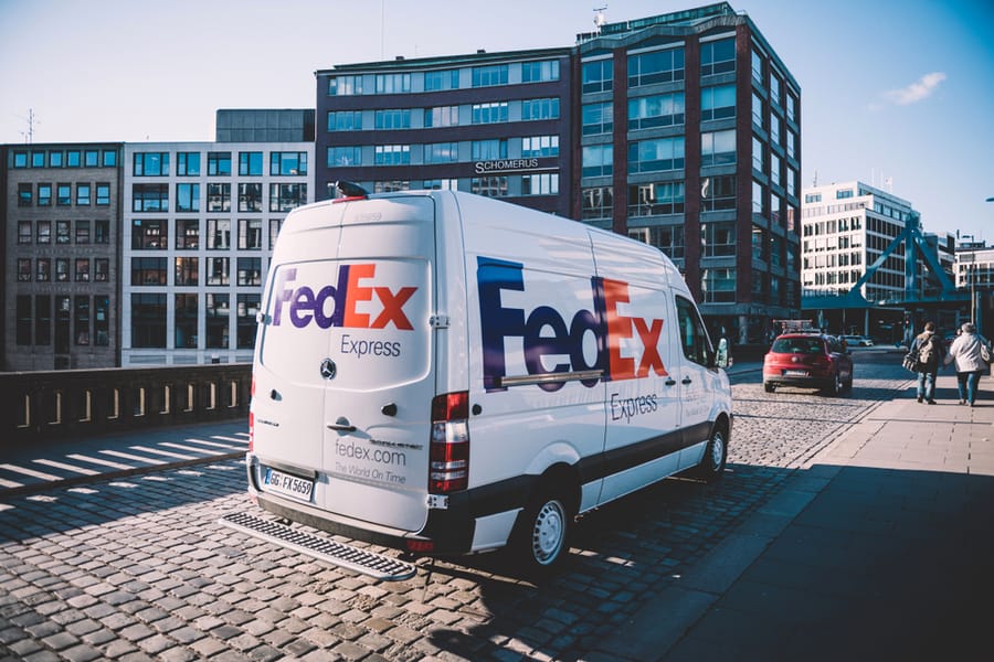 Fedex Vechile On The Move