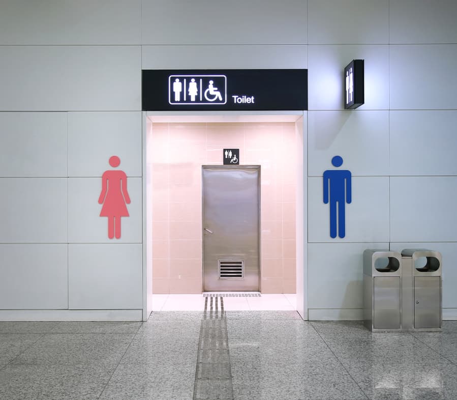 Public Toilet Entrance For Males And Females