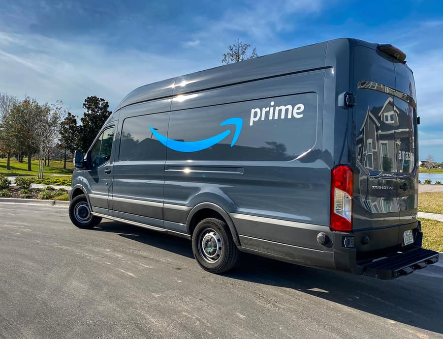Amazon Delivery Van With The Prime Logo