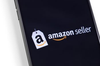 Amazon Seller Application Logo On The Screen Smartphone.