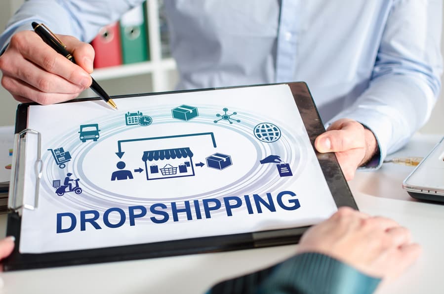 Businessman Showing Dropshipping Concept On A Clipboard