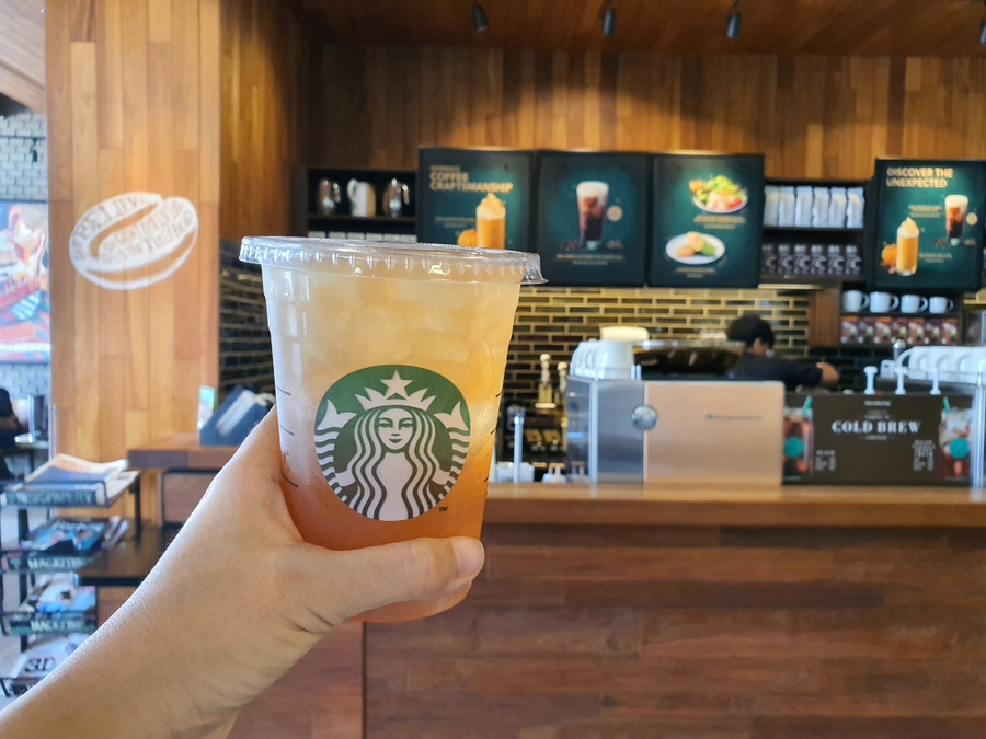 Handed Starbucks Iced Lemonade Cup