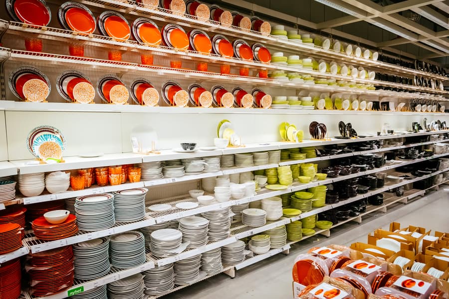 Interior Of Large Ikea Store With A Wide Range Of Products In Malmo, Sweden.