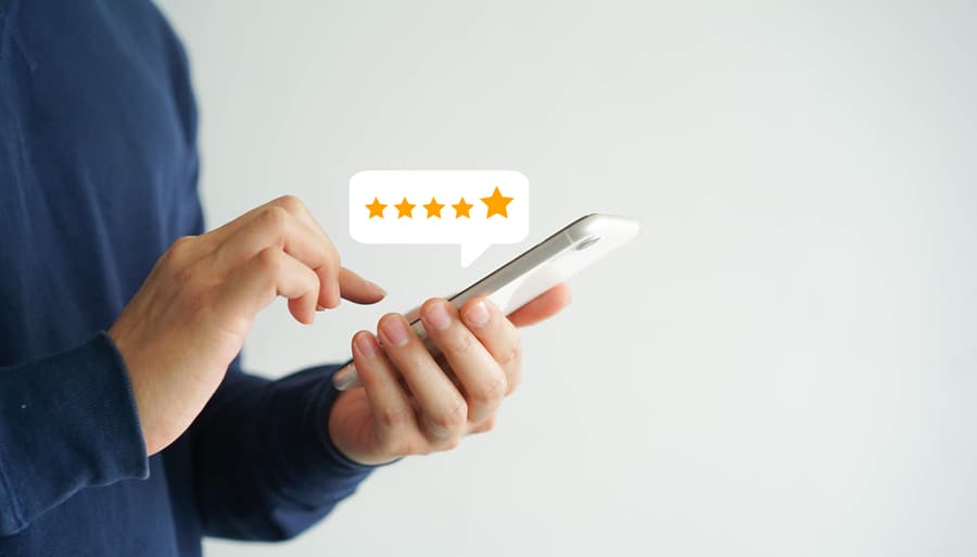 Man Giving A Five-Star Rating