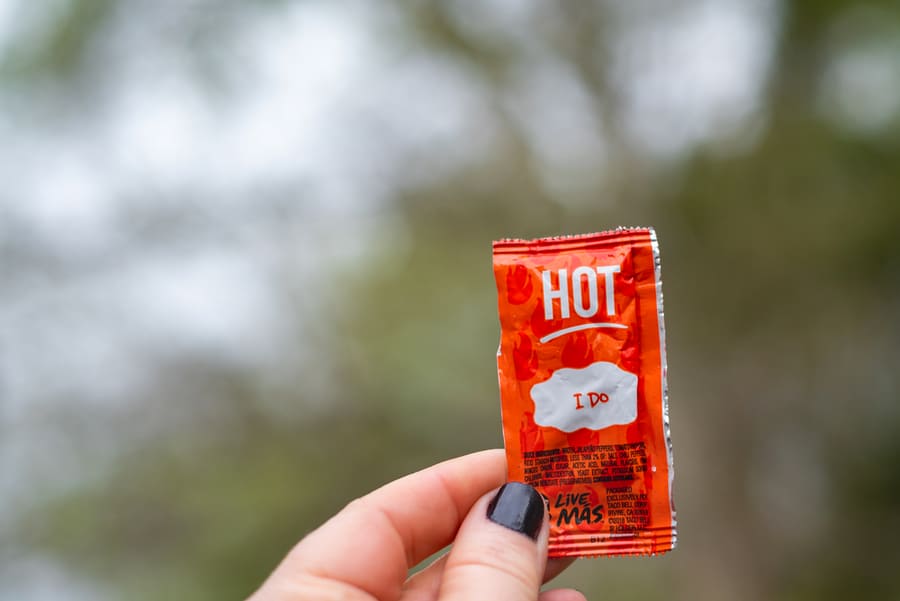 Orange Packet Of Taco Bell Hot Sauce