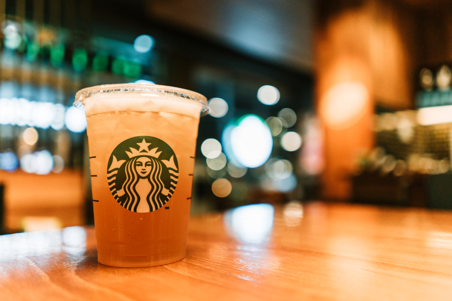 Starbucks Lemonade Beverage At Starbucks Coffee Shop