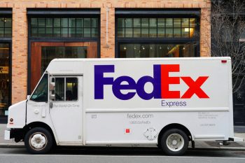 View Of A Fedex Delivery Truck