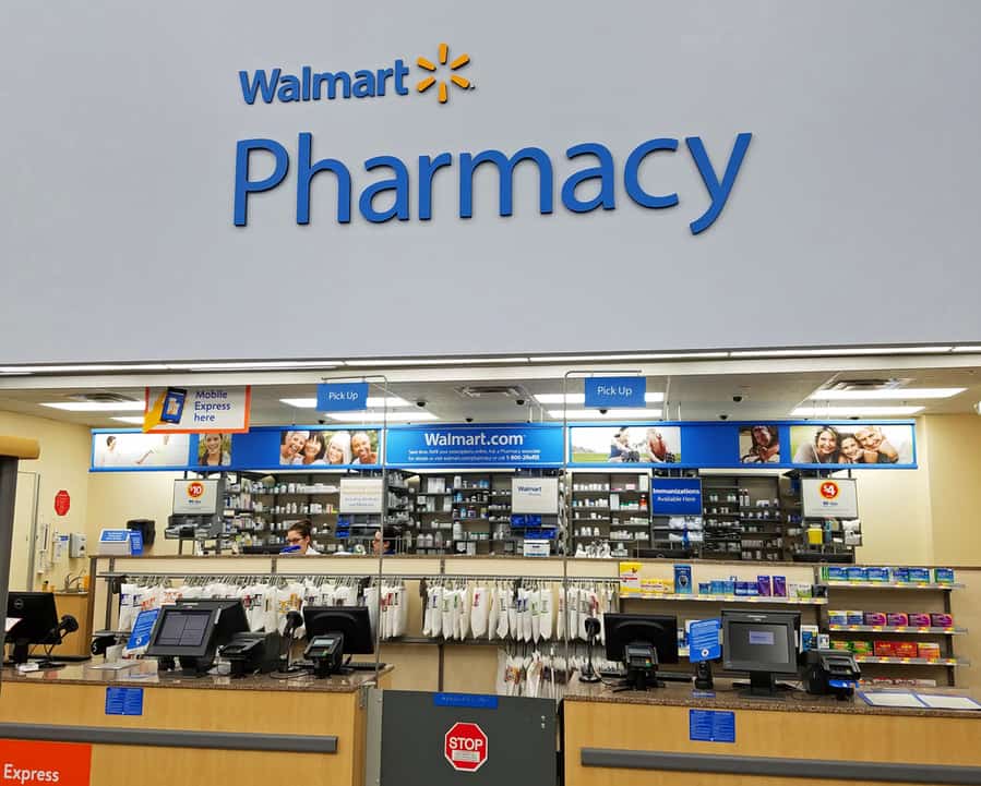 Walmart Pharmacy Prescription Medicine Drugs Pick Up Counter - Saugus, Massachusetts Usa - February 5, 2018