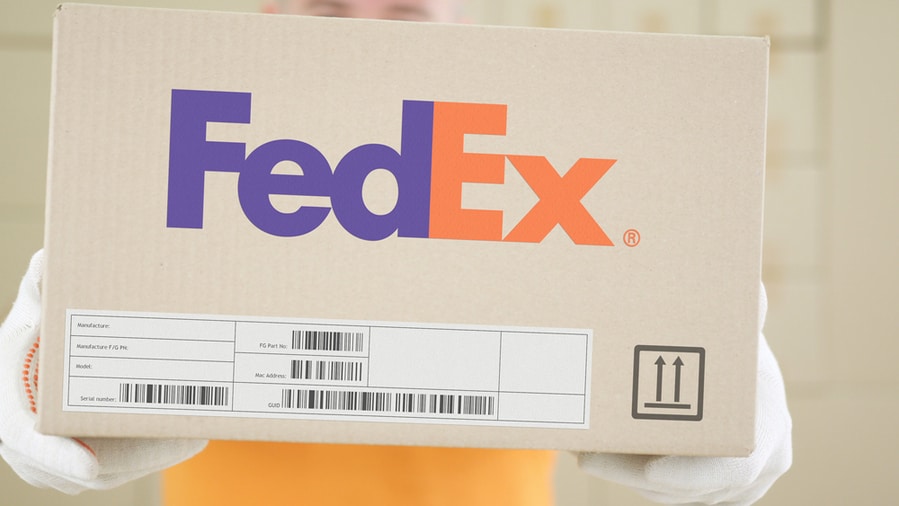 Cardboard Box With Printed Fedex Logo