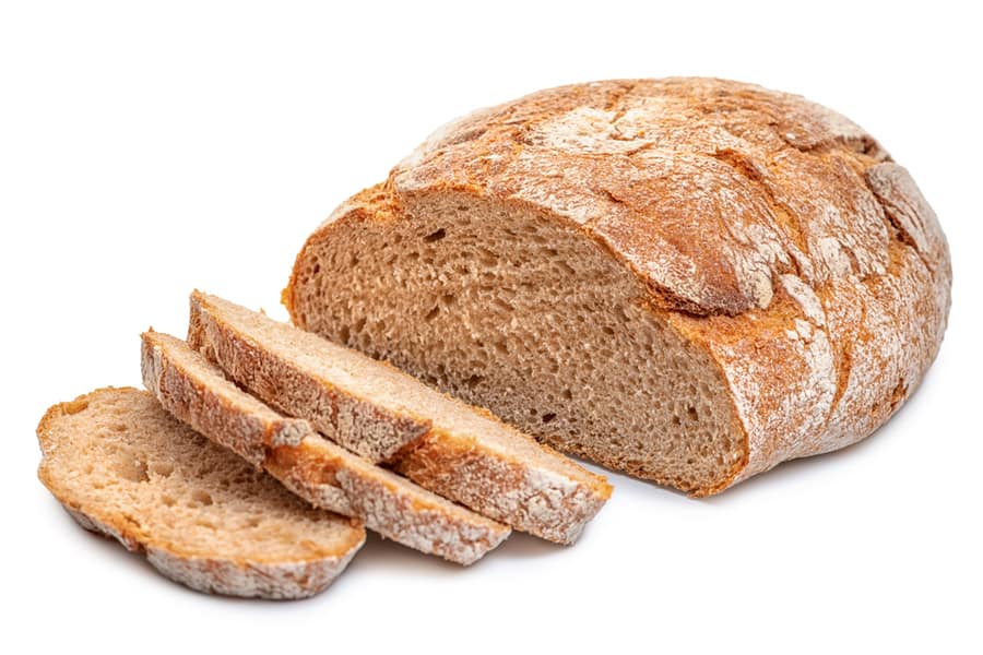 Cutted Rye Round Bread Isolated On White