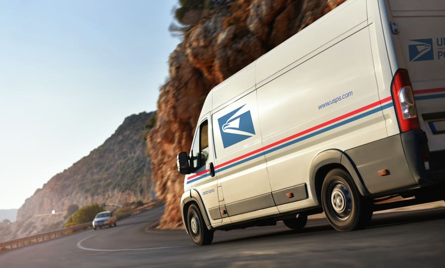 Delivery Van Of United States Postal Service
