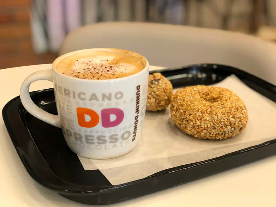Dunkin Donuts Coffee And Donut In Restaurant