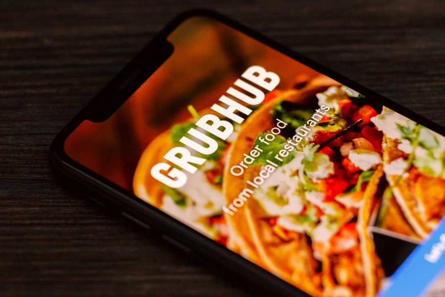 Grubhub Logo Seen Displayed On Smart Phone