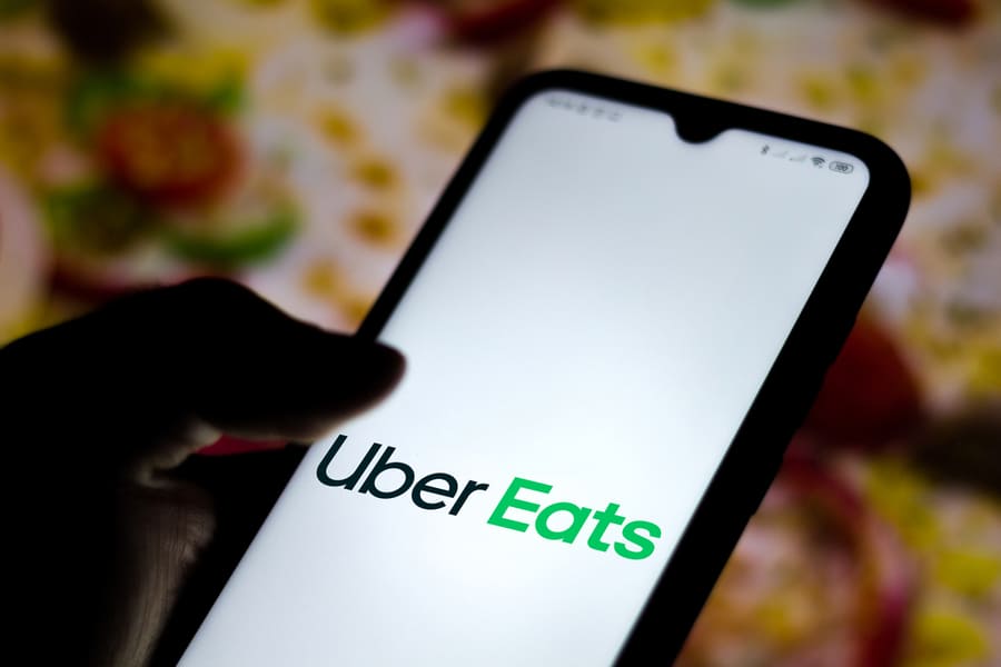 In This Photo Illustration The Uber Eats Logo Seen Displayed On A Smartphone