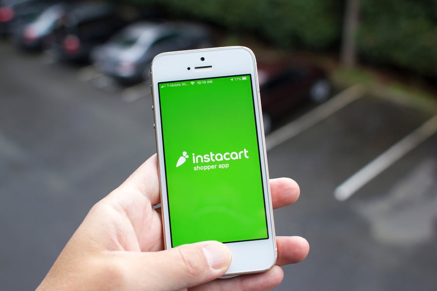 Instacart Shopper App Welcome Page Is Seen On A Smartphone