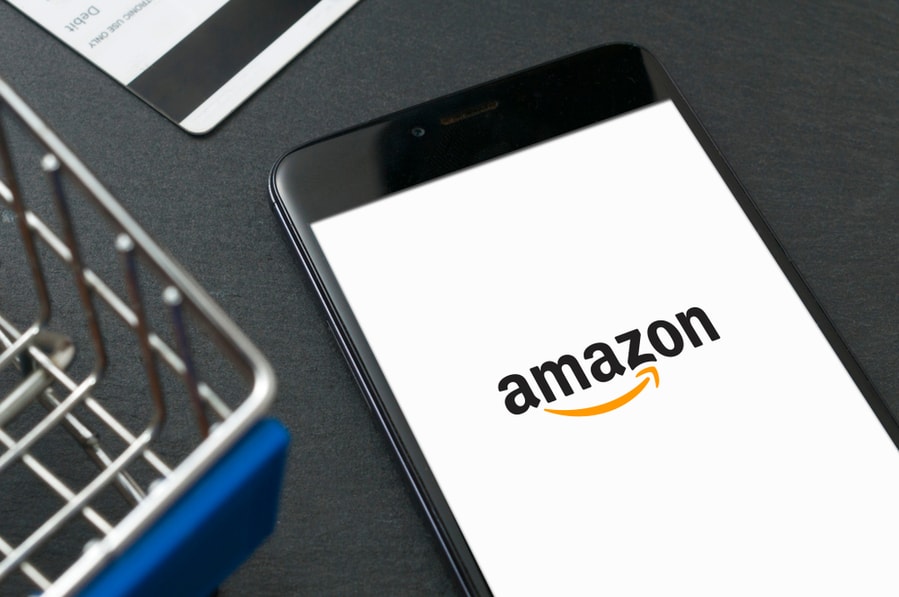 Smartphone With Amazon Logo On The Screen