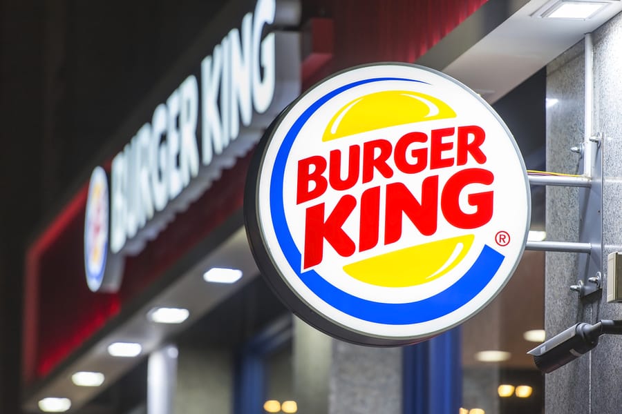 Burger King Restaurant Exterior - Sign Near The Main Entrance