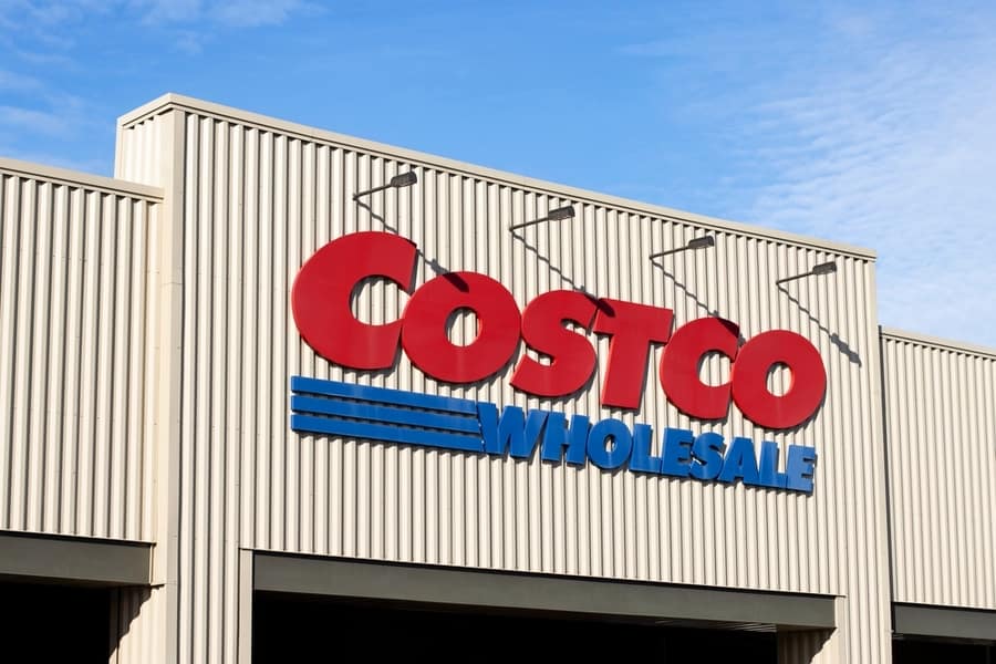 Closeup Of The Costco Sign Seen At The Entrance