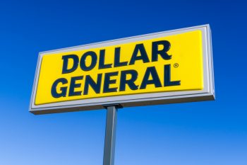 Dollar General Exterior Store Sign And Logo. Dollar General Corporation Is An American Chain Of Variety Stores.