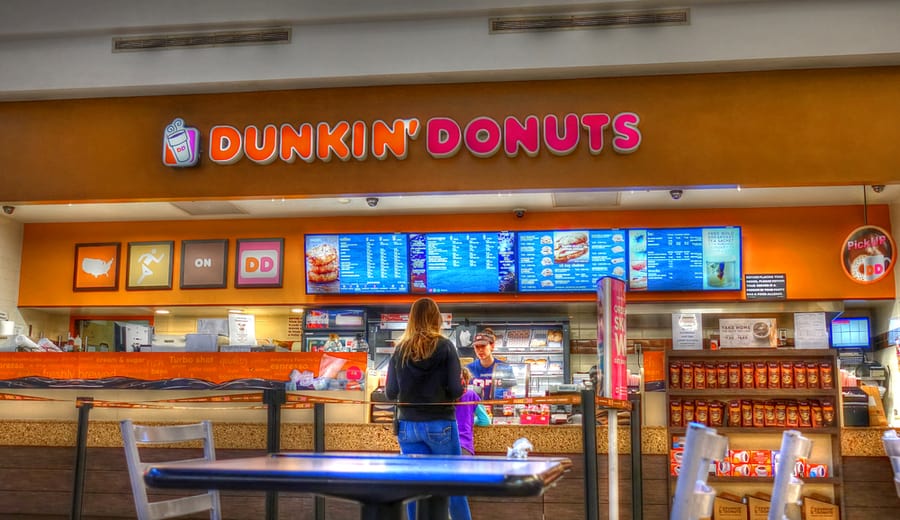 Dunkin Donuts Coffee Shop Menu Ordering Counter
