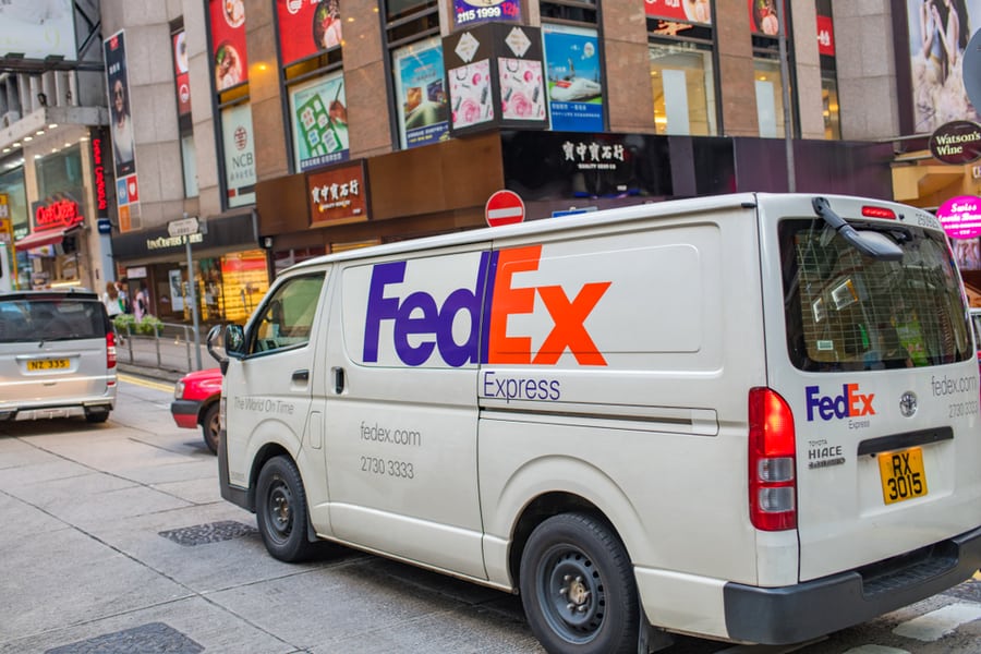 Fedex Van In Hong Kong