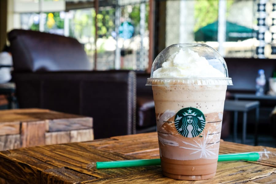 Glass Of Starbuck Coffee Frappuccino Blended Beverages