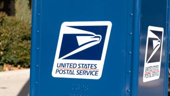 United States Postal Service (Usps) Logo On The Side Of A New Drop-Box